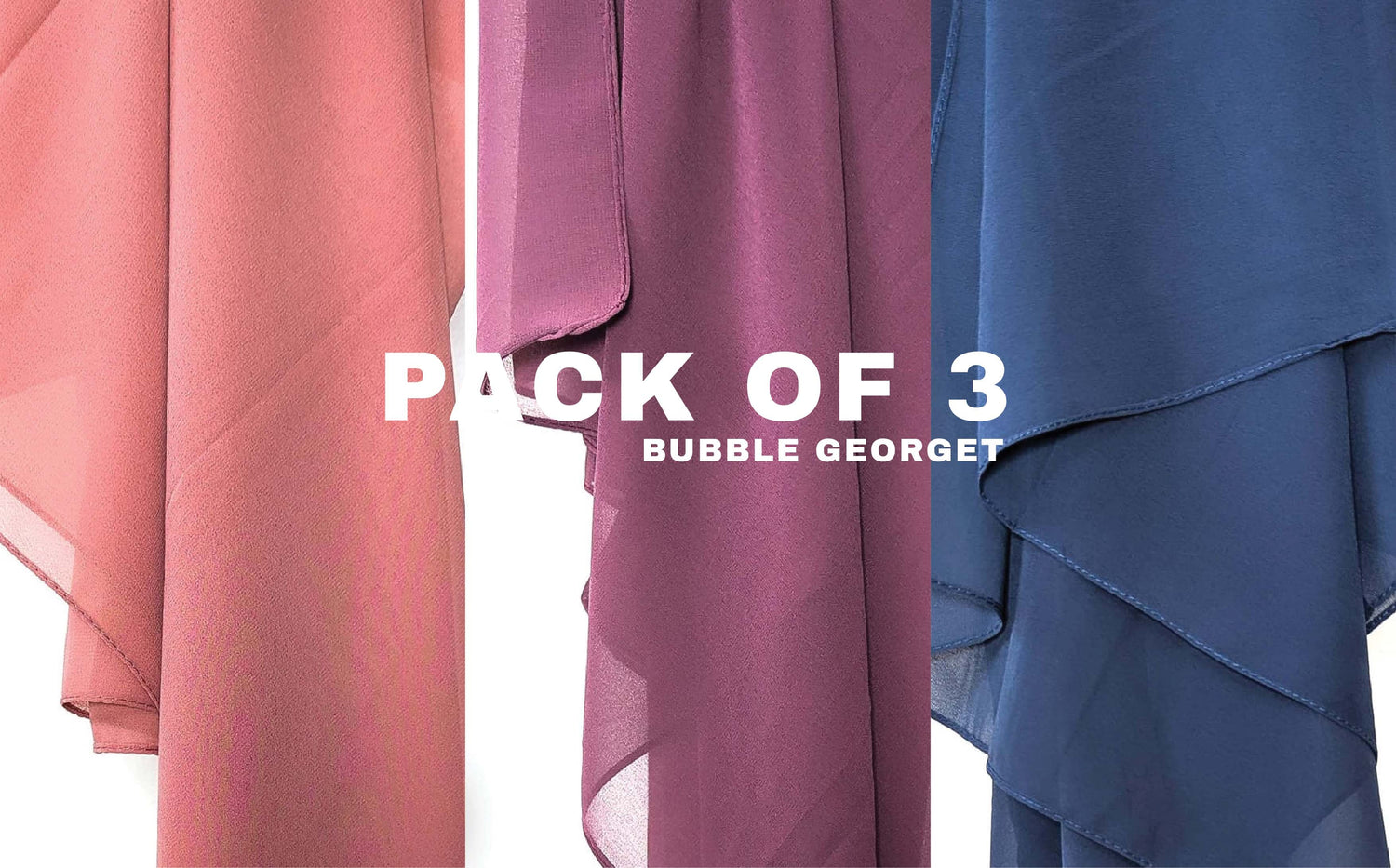 PACK OF 3 (BUBBLE GEORGETTE SCARFS