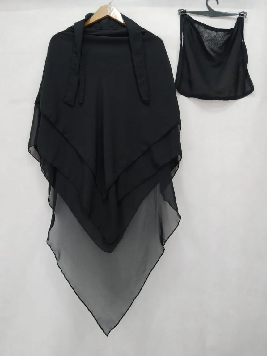 3 LAYER KHIMAR WITH NAQAB