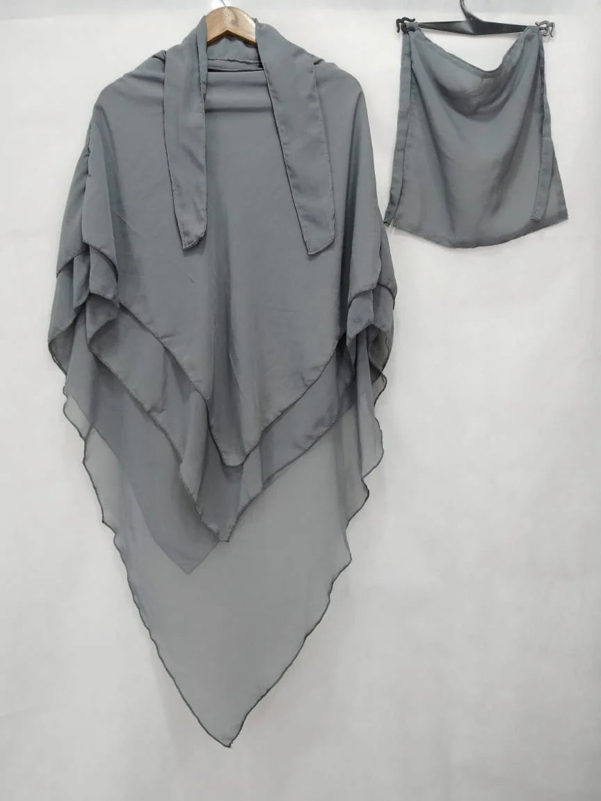 3 LAYER KHIMAR WITH NAQAB