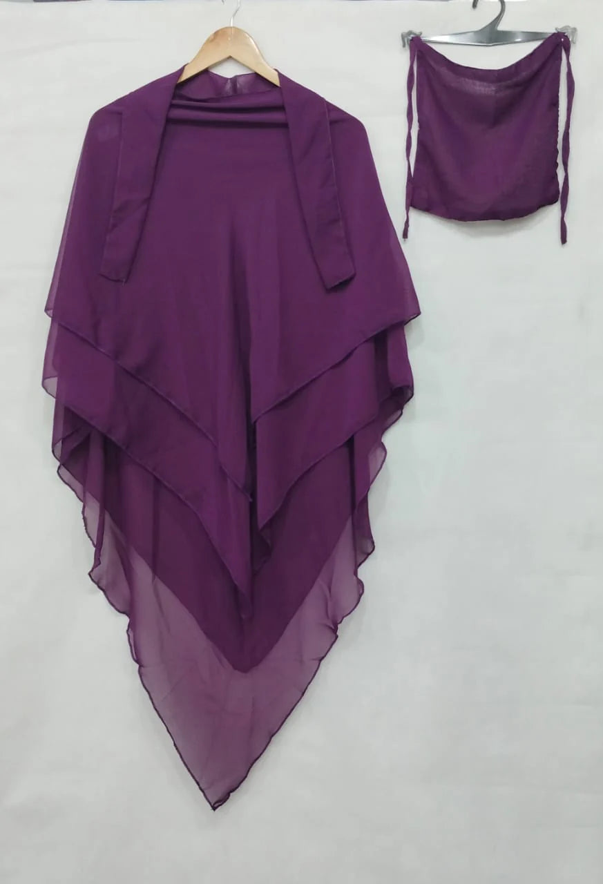 3 LAYER KHIMAR WITH NAQAB